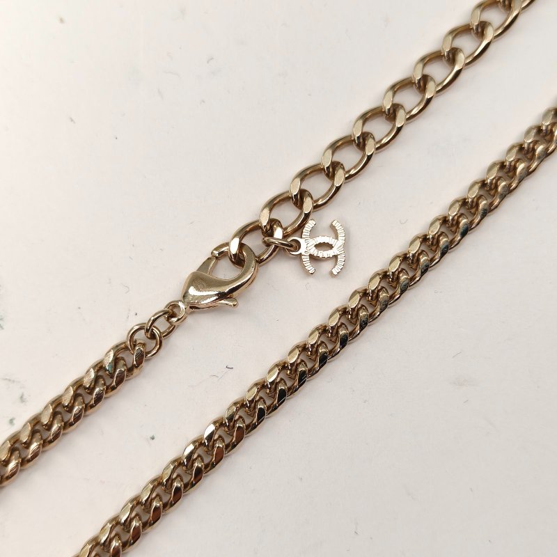 CHANEL 22S5號香水瓶雙C小logo吊墜長款項鏈合金項鏈項鍊-4