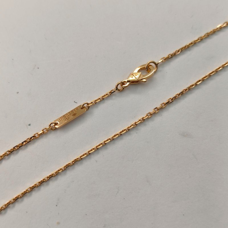 Van Cleef & Arpels VintageAlhambra中號單花項鏈新扣18K黃金/白貝母項鏈黃金項鍊-4