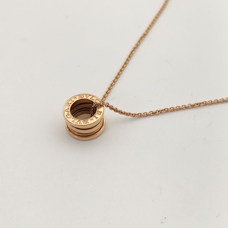 BVLGARI B.ZERO1彈簧項鏈三環扣18K玫瑰金項鏈玫瑰金項鍊-1