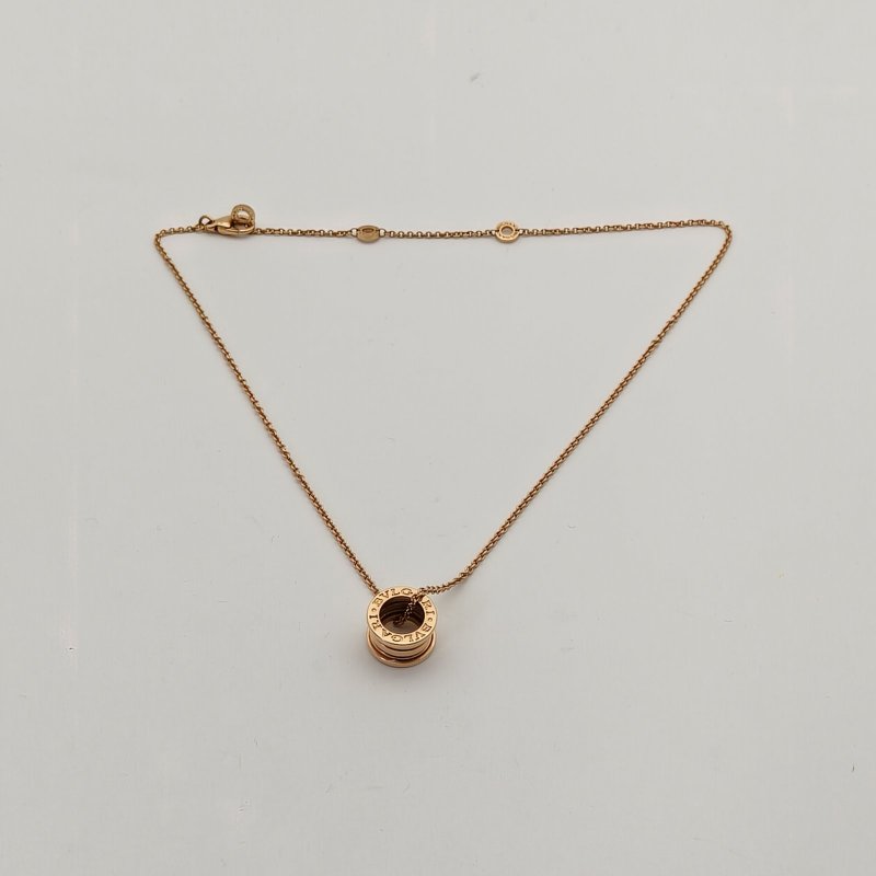 BVLGARI B.ZERO1彈簧項鏈三環扣18K玫瑰金項鏈玫瑰金項鍊-4