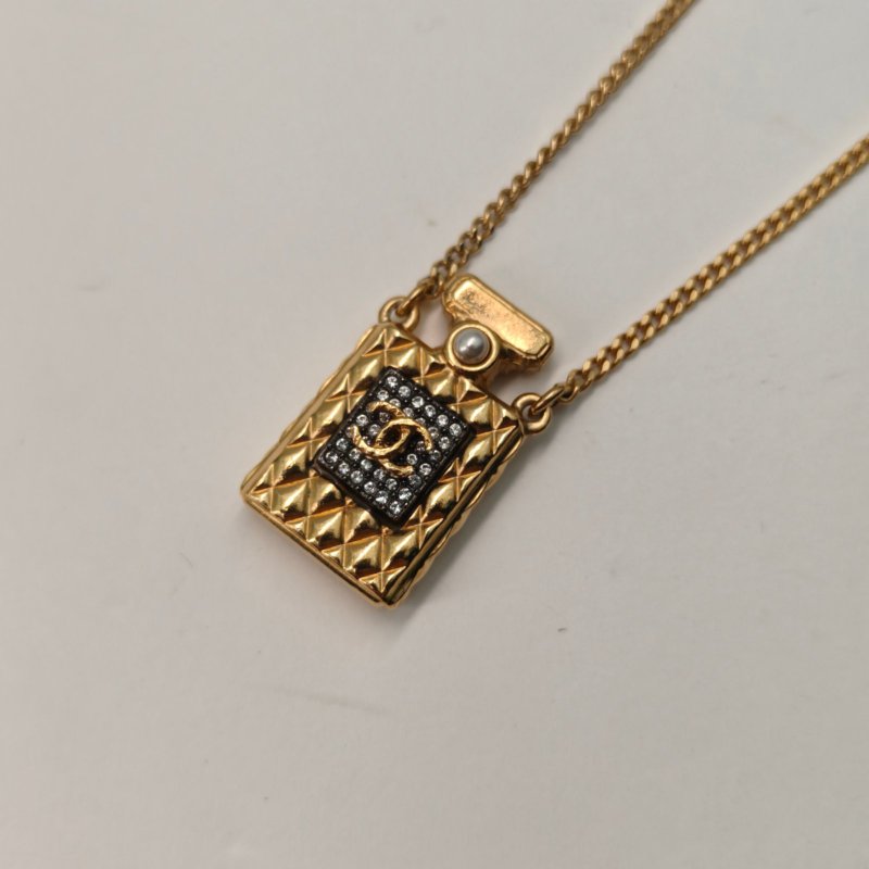 CHANEL 合金5號香水瓶水鑽項鏈項鍊-2