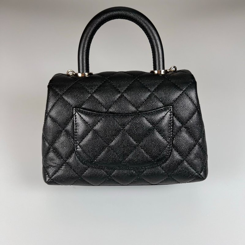 CHANEL HANDLE XXS 手提包荔枝 黑金 AS2215/30開-1