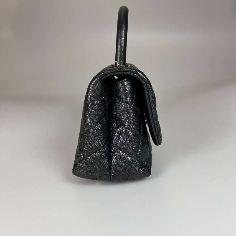 CHANEL HANDLE XXS 手提包荔枝 黑金 AS2215/30開-3