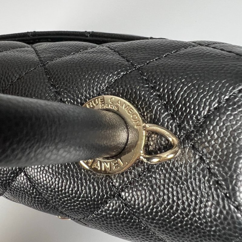 CHANEL HANDLE XXS 手提包荔枝 黑金 AS2215/30開-7