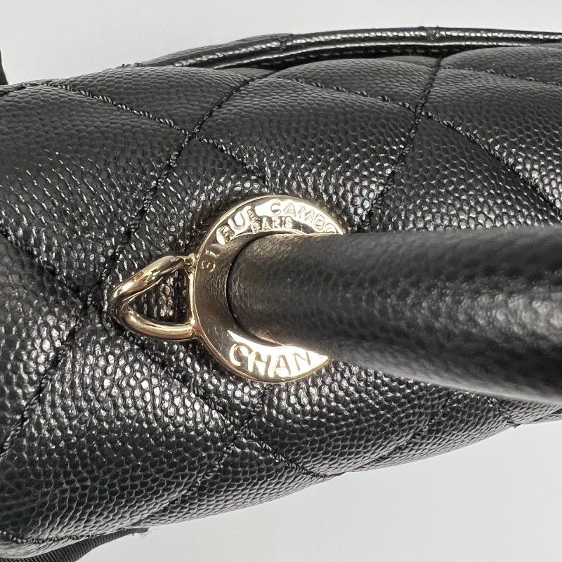 CHANEL HANDLE XXS 手提包荔枝 黑金 AS2215/30開-9