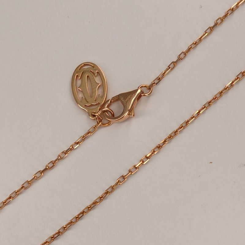 Cartier 18K玫瑰金鑽石玫瑰金Amour飛碟項鏈單鑽18K/項鍊-4