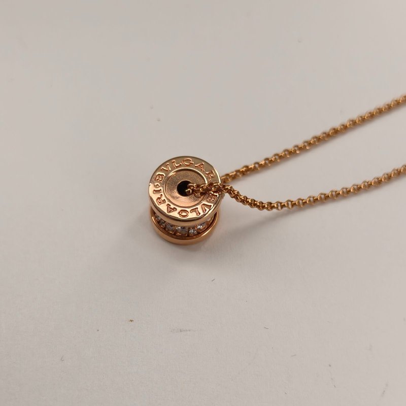 BVLGARI B.ZERO1小蠻腰項鏈滿鑽18K玫瑰金/鑽石項鏈玫瑰金鑽石/18K項鍊-2