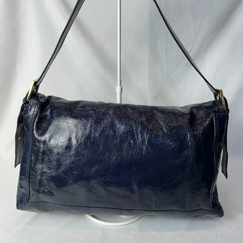 現貨 FENDI漆皮大法棍 深藍-1