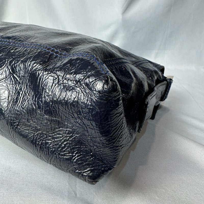 現貨 FENDI漆皮大法棍 深藍-7