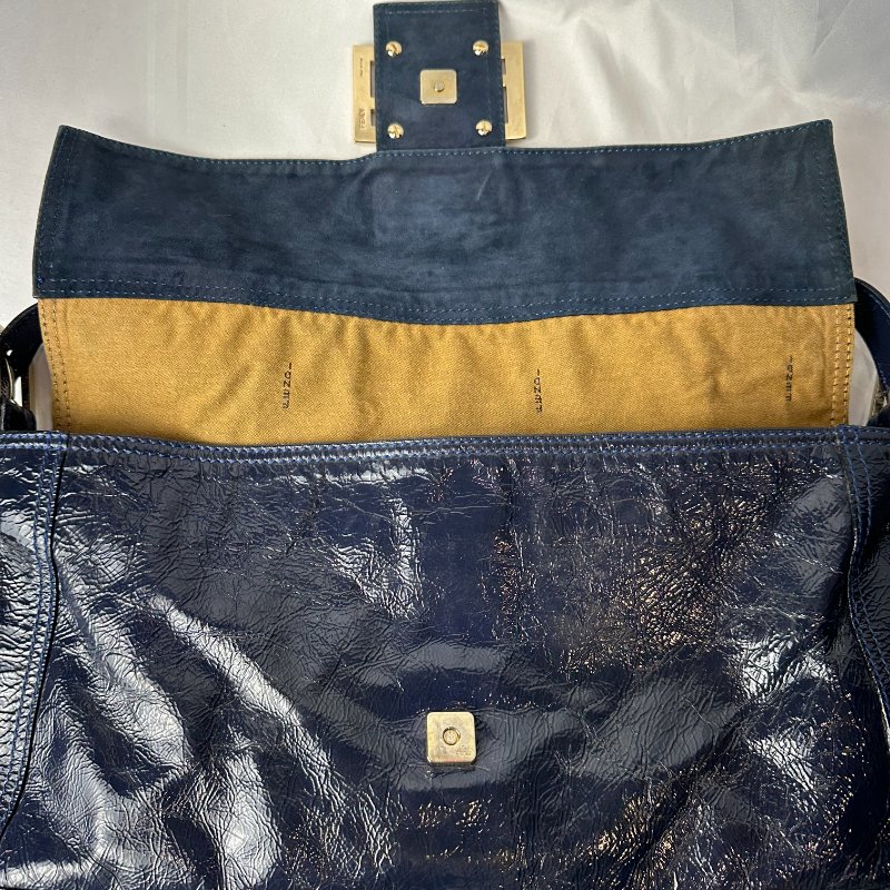 現貨 FENDI漆皮大法棍 深藍-8