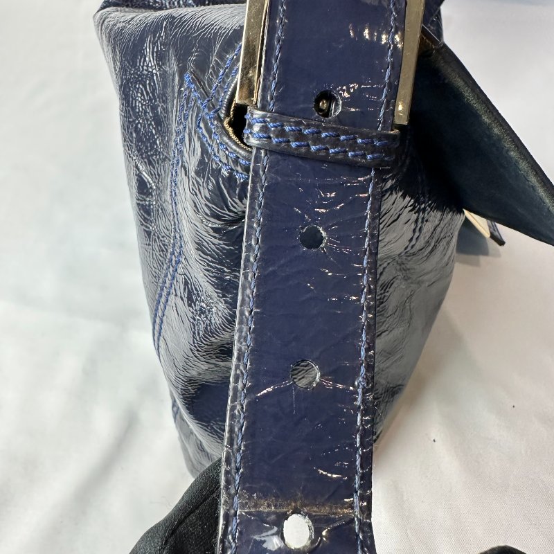 現貨 FENDI漆皮大法棍 深藍-21