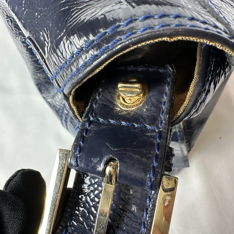 現貨 FENDI漆皮大法棍 深藍-22