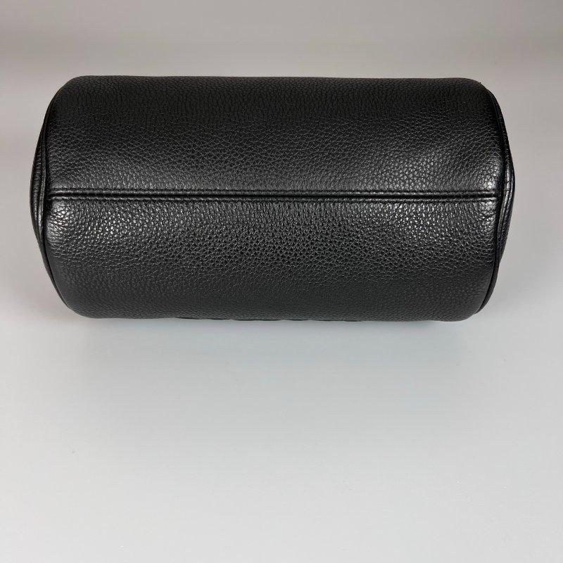 DIOR 黑皮革圓筒包-4