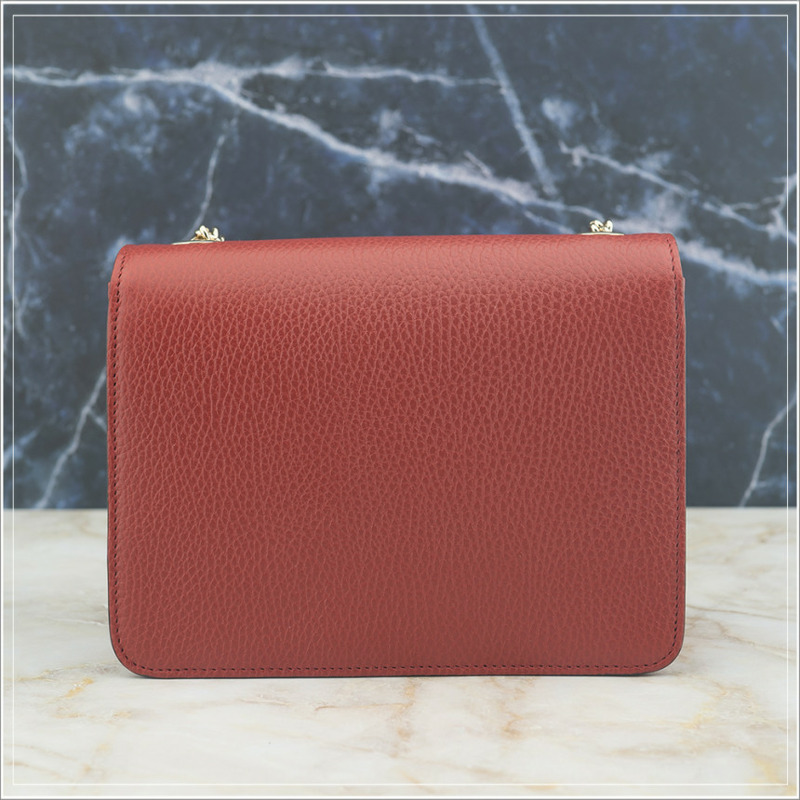 GUCCI 紅色皮革鏈條單肩包 510304-4