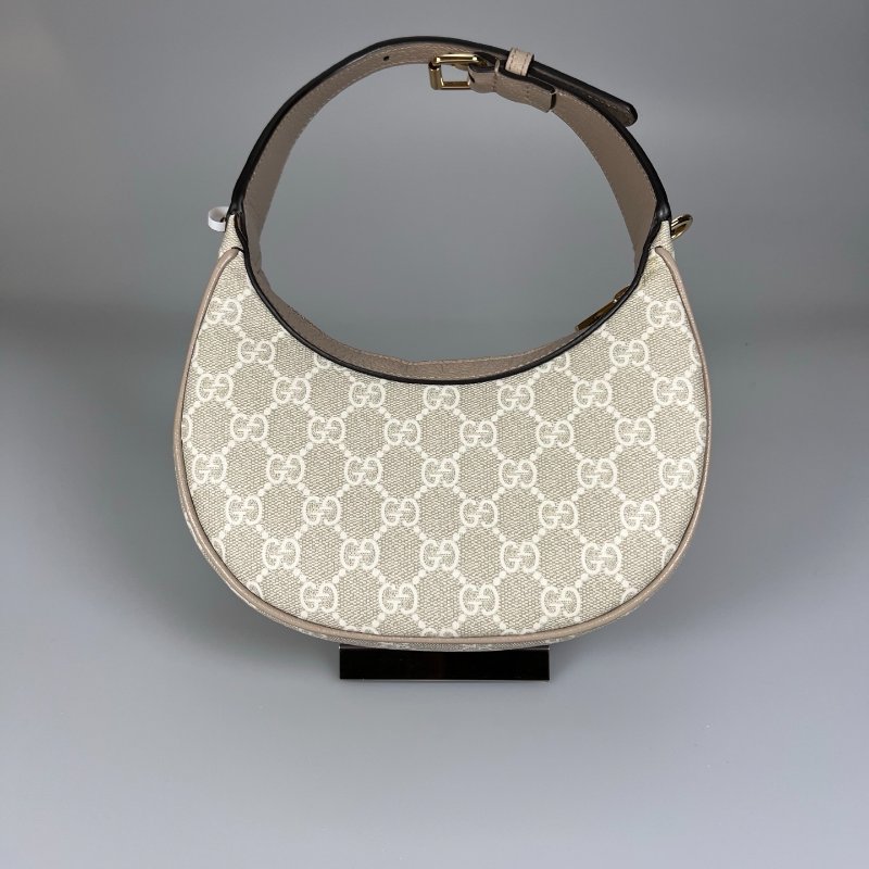 全新品 GUCCI 726843 OPHIDIA燕麥色月亮包-1