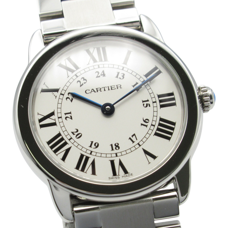 銀色錶盤 不鏽鋼 Ronde Solo 腕錶【Cartier 卡地亞】 W6701004-2