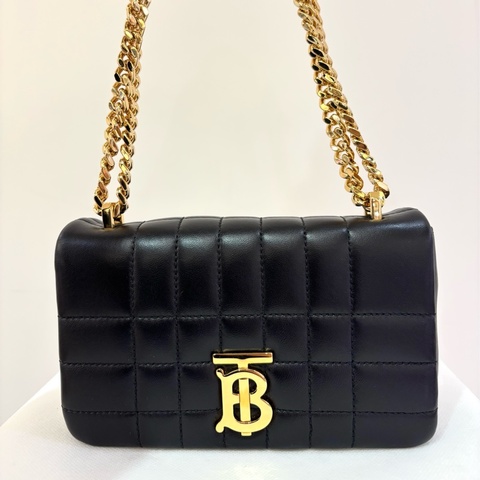 Burberry TB Lola黑牛皮金釦斜背包