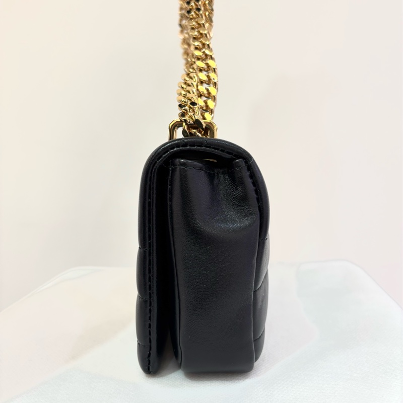 Burberry TB Lola黑牛皮金釦斜背包-3