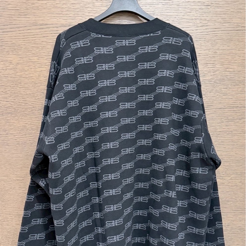 巴黎世家黑色滿版開襟衫-5