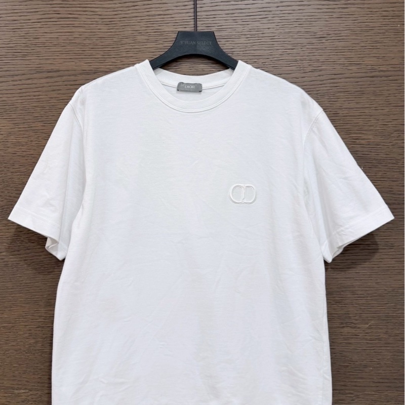 Dior白色CD刺繡短袖-0