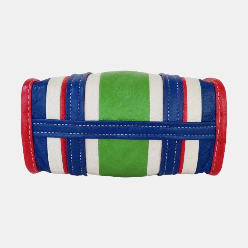 BALENCIAGA Bazar XS綠色羊皮單肩包斜挎包手提包 銀色五金 可拆卸肩帶-5