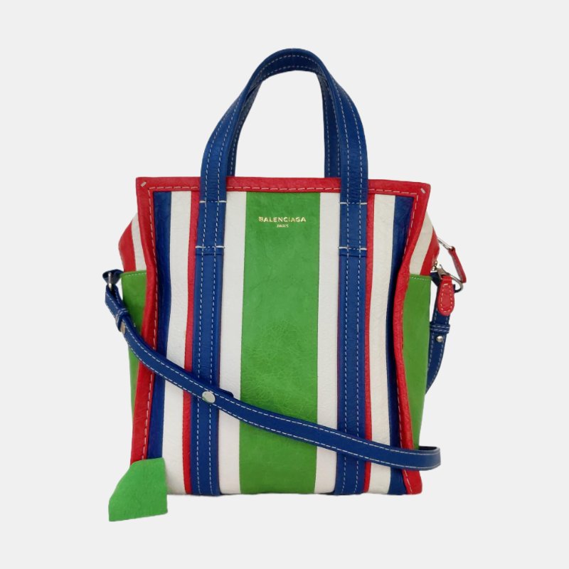 BALENCIAGA Bazar XS綠色羊皮單肩包斜挎包手提包 銀色五金 可拆卸肩帶-7