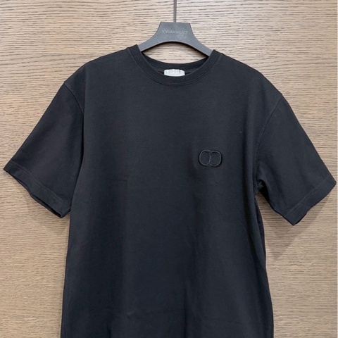 Dior黑色CD刺繡短袖