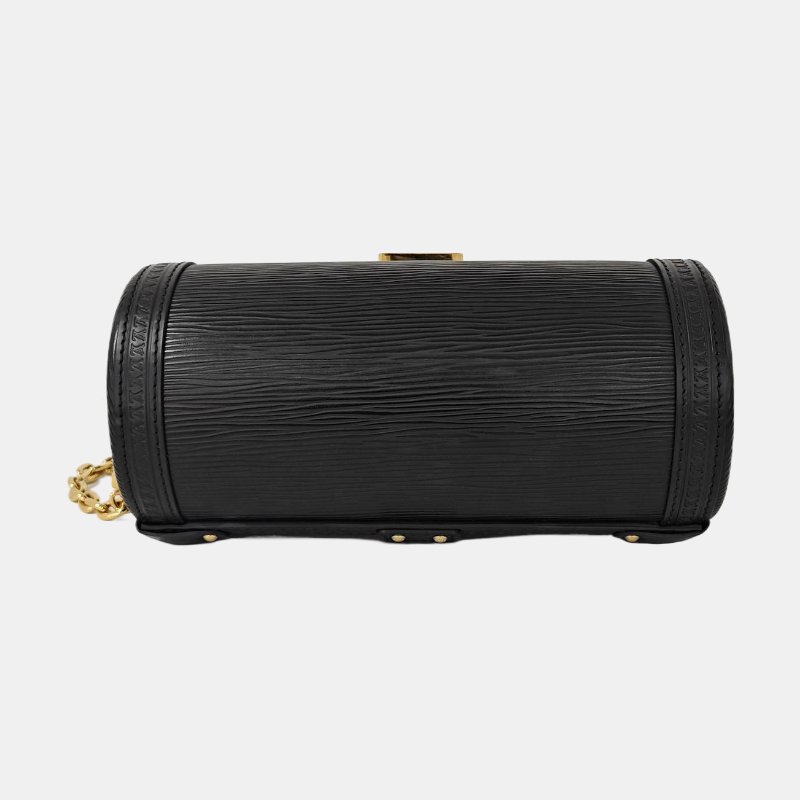 LOUIS VUITTON PAPILLON 19黑色EPI牛皮水波紋巴比龍斜挎包手提包單肩 包金色五金2條可拆卸肩帶 9.8新-5