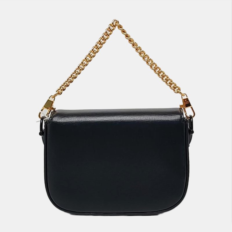 GUCCI Horsebit 1955 迷你 黑色牛皮條紋織帶馬銜扣單肩包 黑色五金 2條可拆卸肩帶 9.8新-4