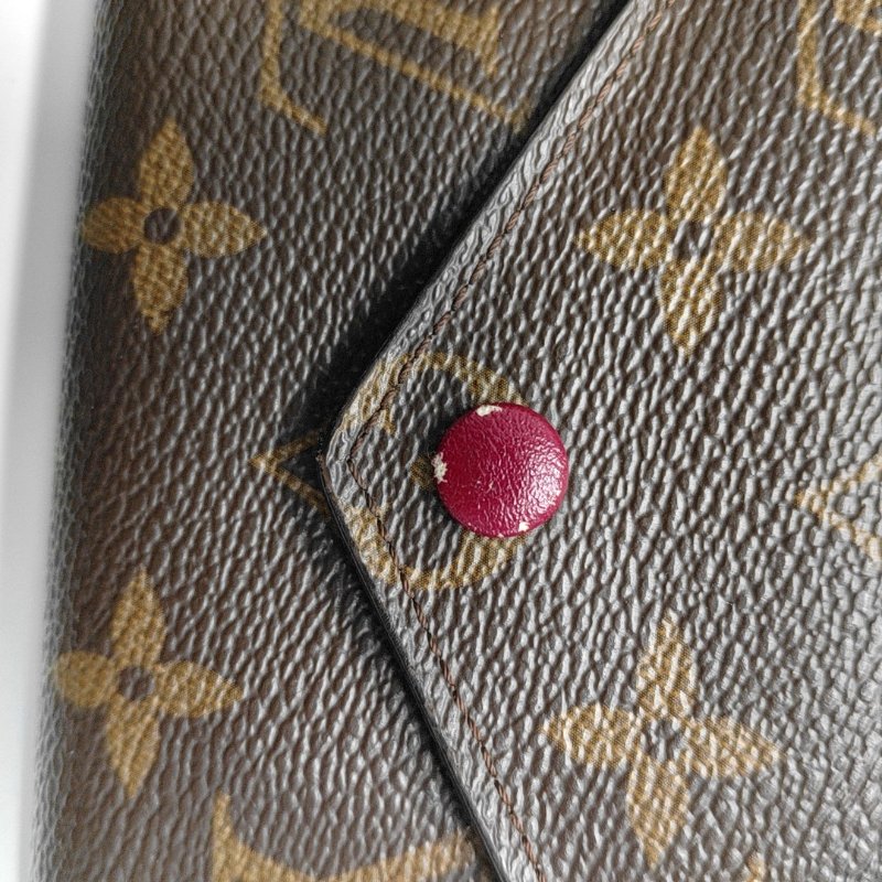 LOUIS VUITTONVICTORINE棕色塗層帆布老花錢包金色五金-7