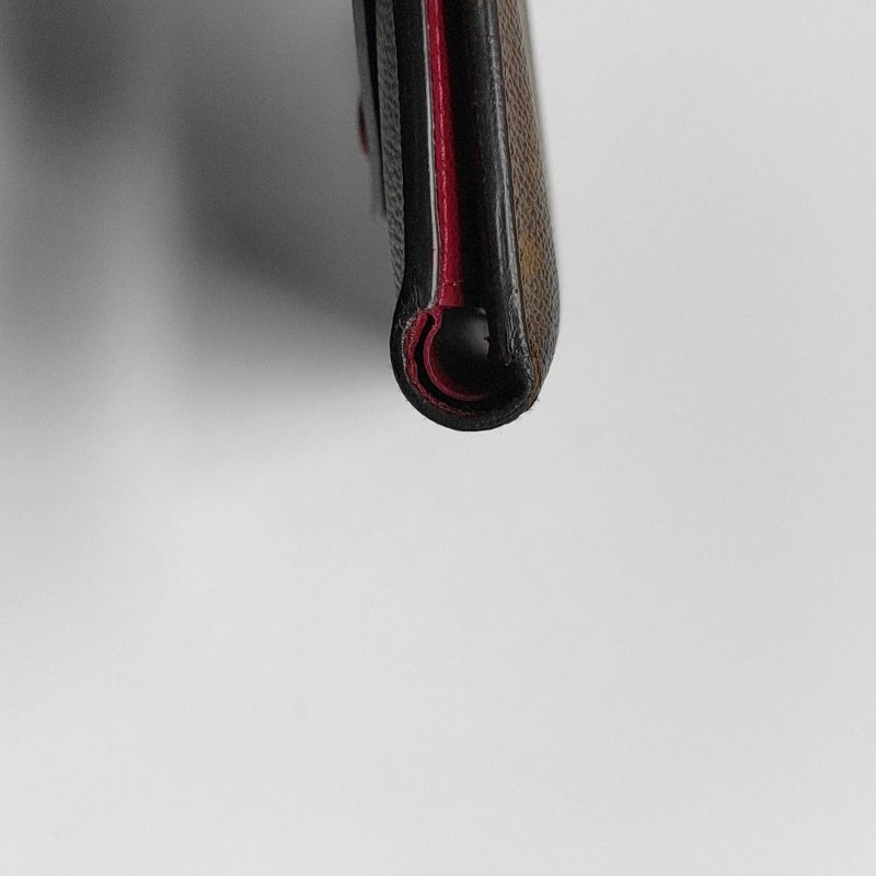 LOUIS VUITTONVICTORINE棕色塗層帆布老花錢包金色五金-8