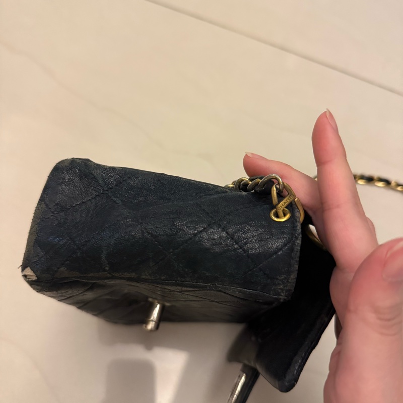 香奈兒小羊皮方胖子鏈條包-3