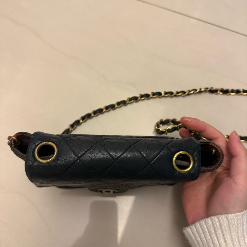 香奈兒小羊皮方胖子鏈條包-6