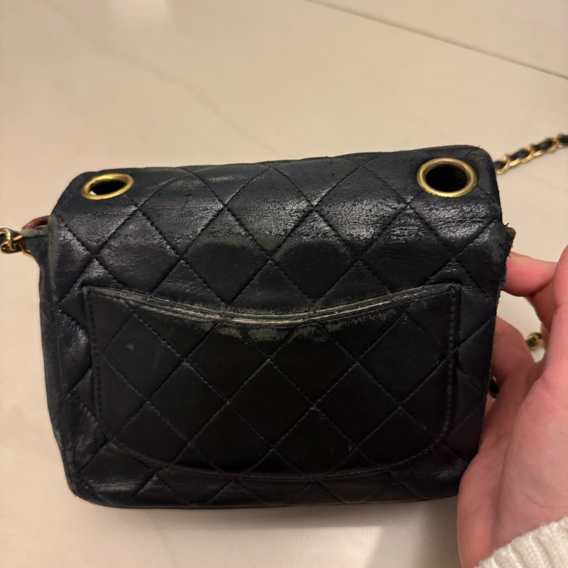 香奈兒小羊皮方胖子鏈條包-8