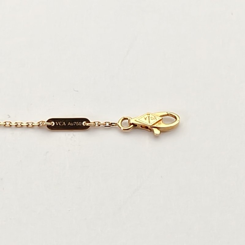 Van Cleef & Arpels SweetAlhambra小號蝴蝶手鏈18K黃金/白貝母S-M碼黃金手鍊／手環-2