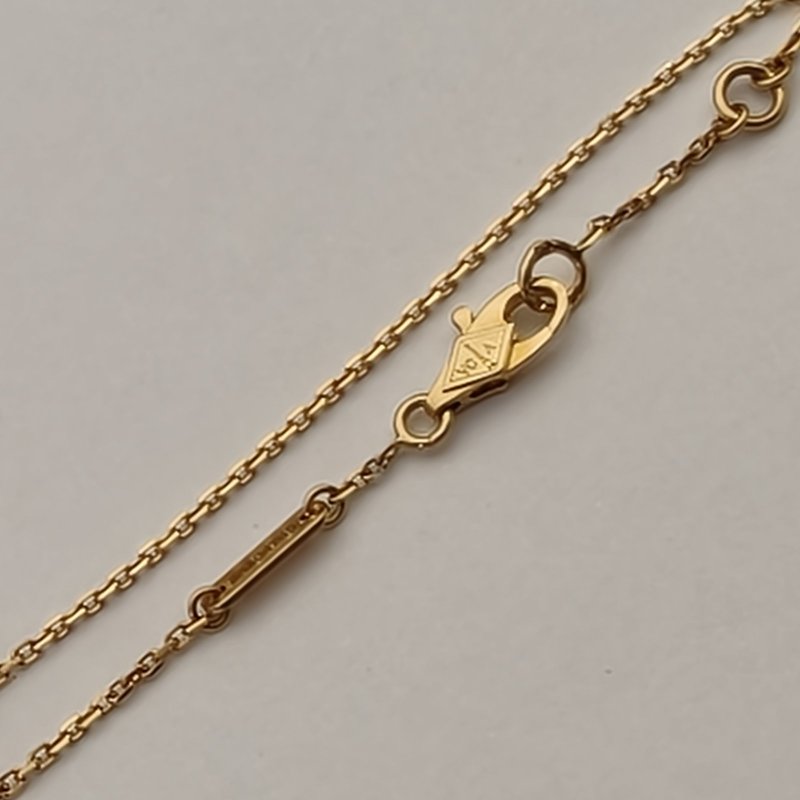 Van Cleef & Arpels SweetAlhambra小號蝴蝶手鏈18K黃金/白貝母S-M碼黃金手鍊／手環-4