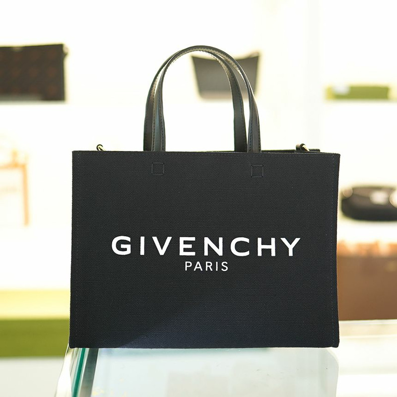 GIVENCHY 女士小號托特包 黑色帆布 BB50UEB1F1 001 兩用包 斜背包 奢華包-2
