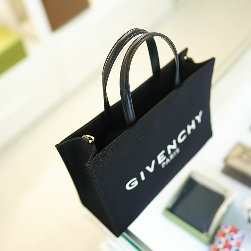 GIVENCHY 女士小號托特包 黑色帆布 BB50UEB1F1 001 兩用包 斜背包 奢華包-3