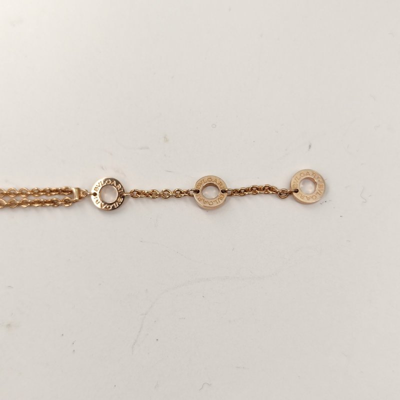 BVLGARI 18K玫瑰金鑽石白貝母玫瑰金BVLGARIBVLGARI銅錢單鑽手鏈18K//手鍊／手環-4