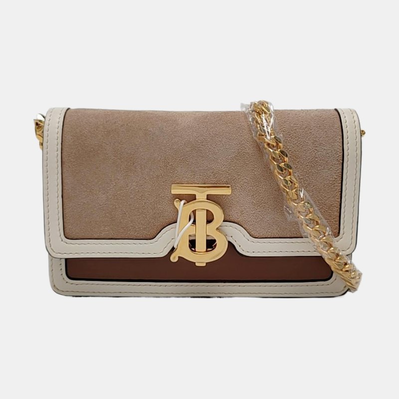BURBERRY 迷你白色牛皮單肩包雙肩包 可拆卸肩帶-7
