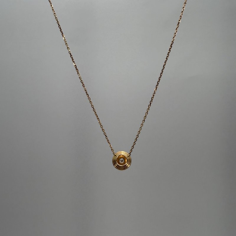 Cartier 18K玫瑰金鑽石玫瑰金d'Amour飛碟項鏈滿鑽18k金20分鑽項鏈18K/項鍊-1