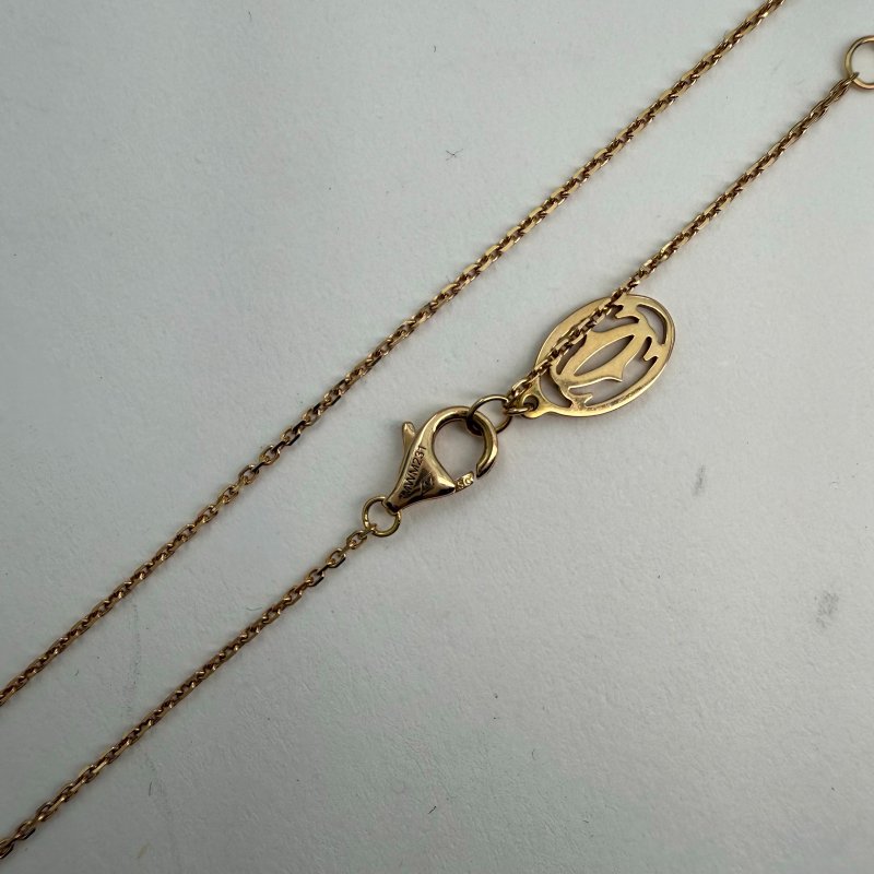 Cartier 18K玫瑰金鑽石玫瑰金d'Amour飛碟項鏈滿鑽18k金20分鑽項鏈18K/項鍊-4