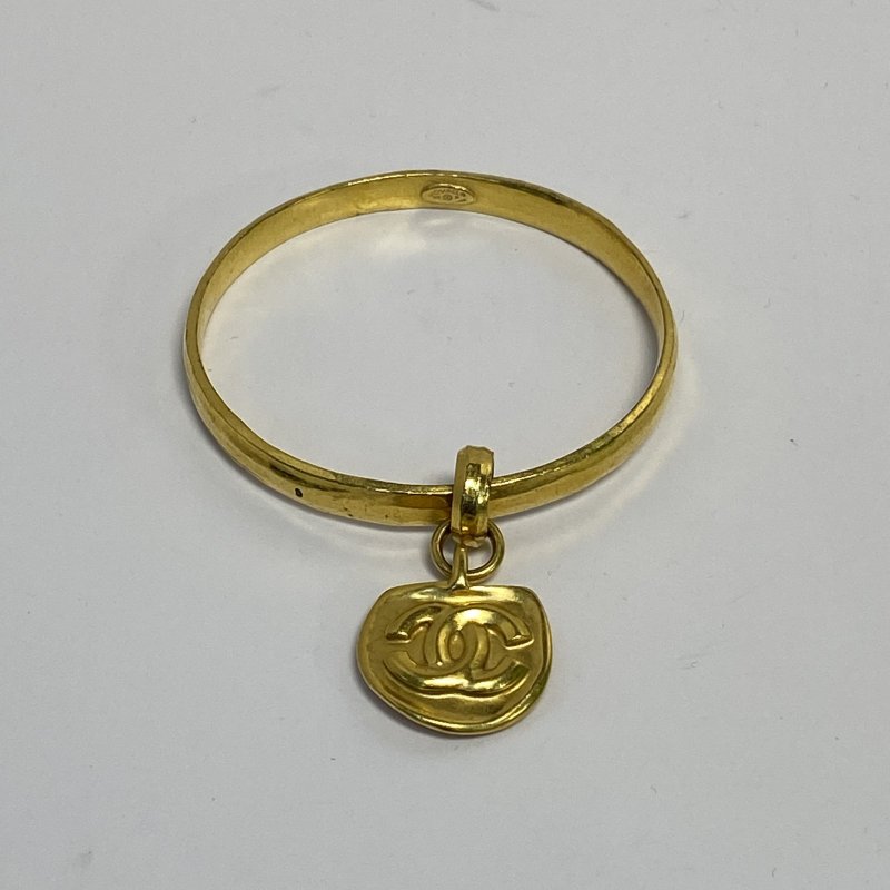 CHANEL 合金96P中古雙Clogo牌吊墜手鐲手鍊／手環-0