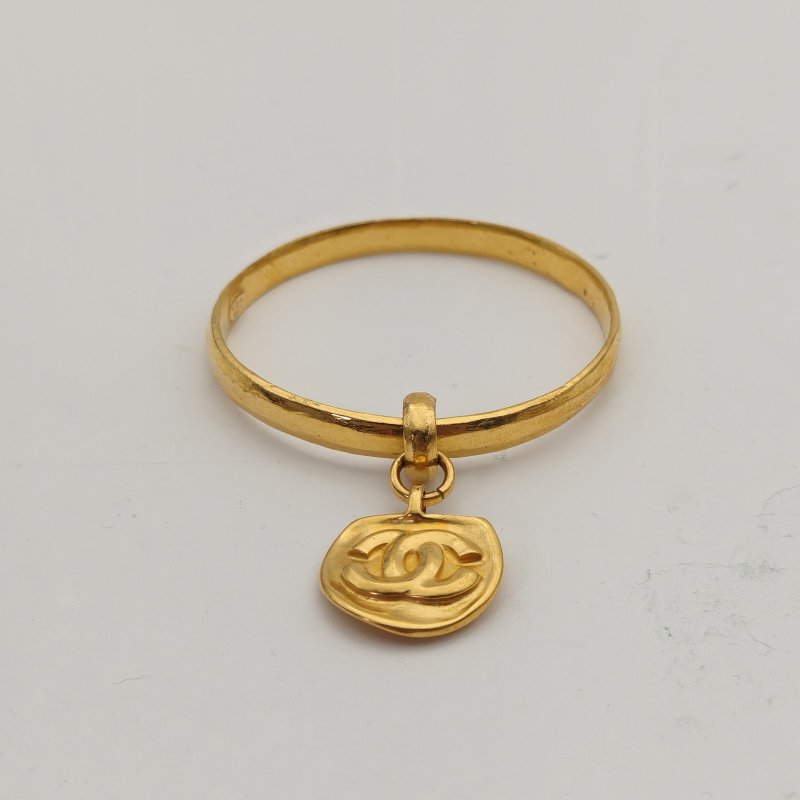 CHANEL 合金96P中古雙Clogo牌吊墜手鐲手鍊／手環-2