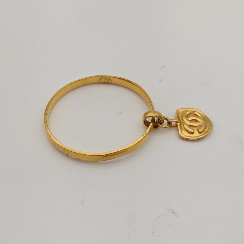 CHANEL 合金96P中古雙Clogo牌吊墜手鐲手鍊／手環-4