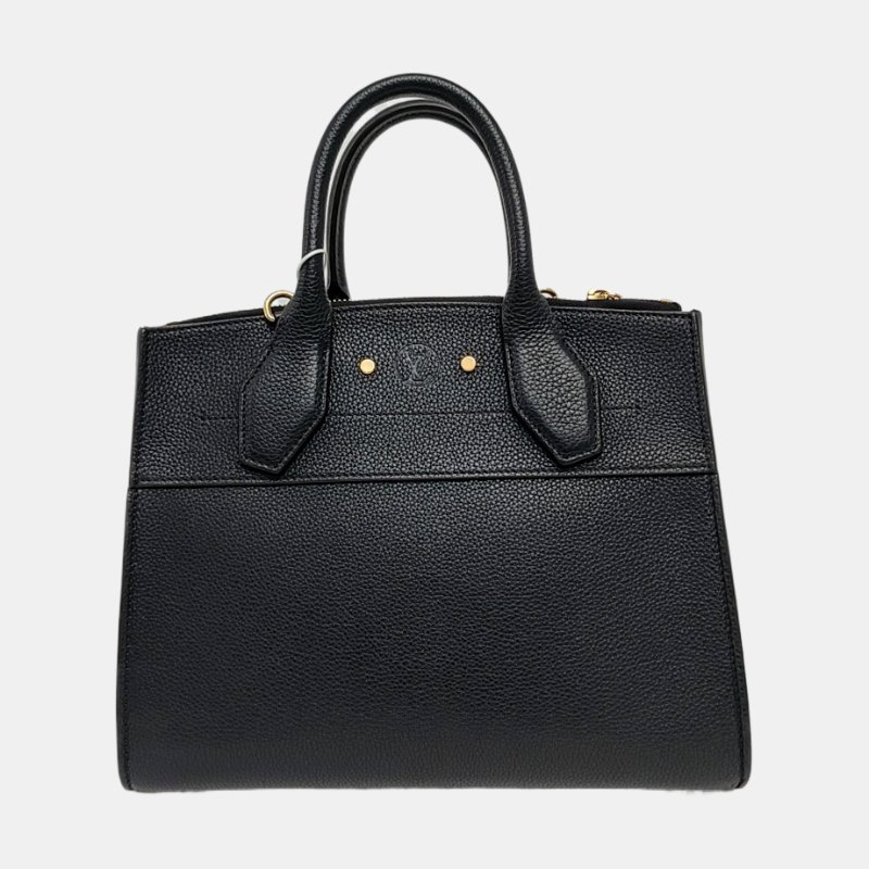 LOUIS VUITTON CITY STEAMER 小號黑色牛皮蒸汽包單肩包手提包金色五金可拆卸肩帶-4