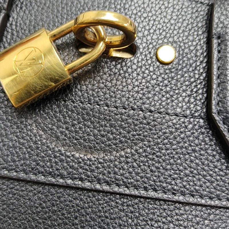 LOUIS VUITTON CITY STEAMER 小號黑色牛皮蒸汽包單肩包手提包金色五金可拆卸肩帶-9