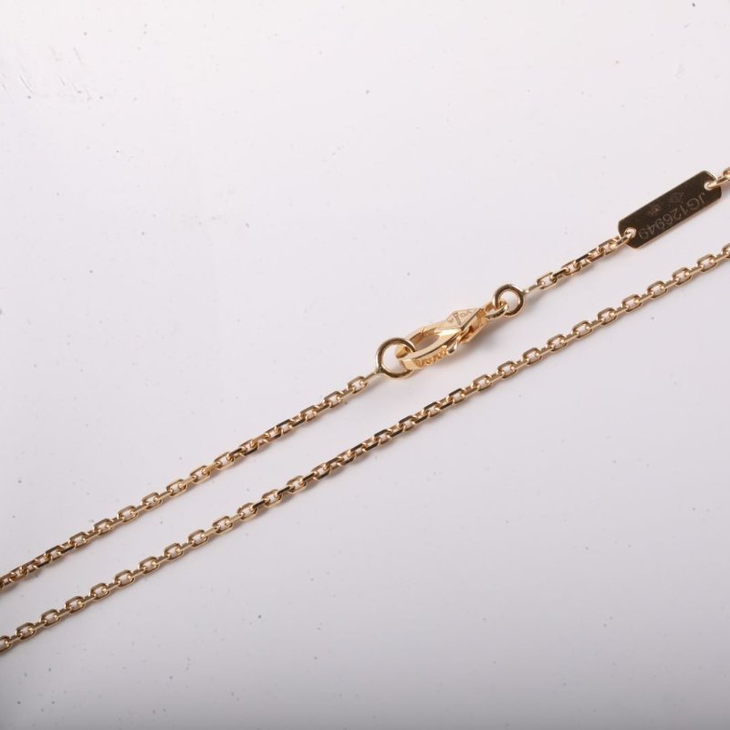 Van Cleef & Arpels VintageAlhambra中號單花項鏈鐳射18K黃金項鏈黃金項鍊-2