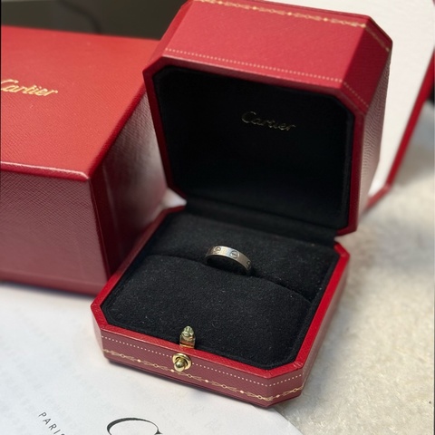 (2022台灣購證全配）Cartier 細版白金戒指
