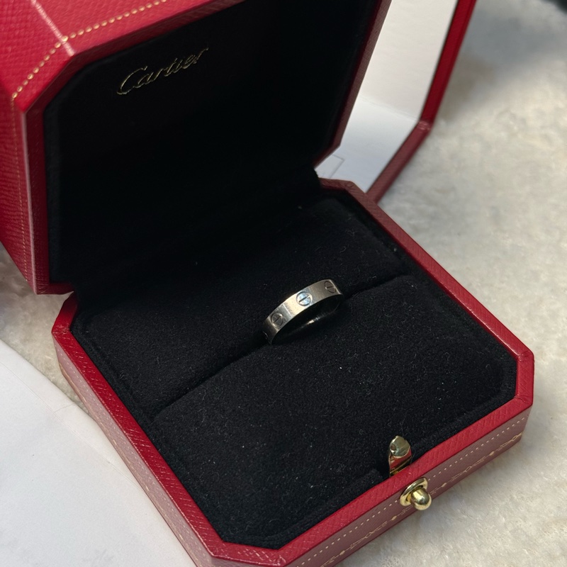 (2022台灣購證全配)Cartier 細版白金戒指-2